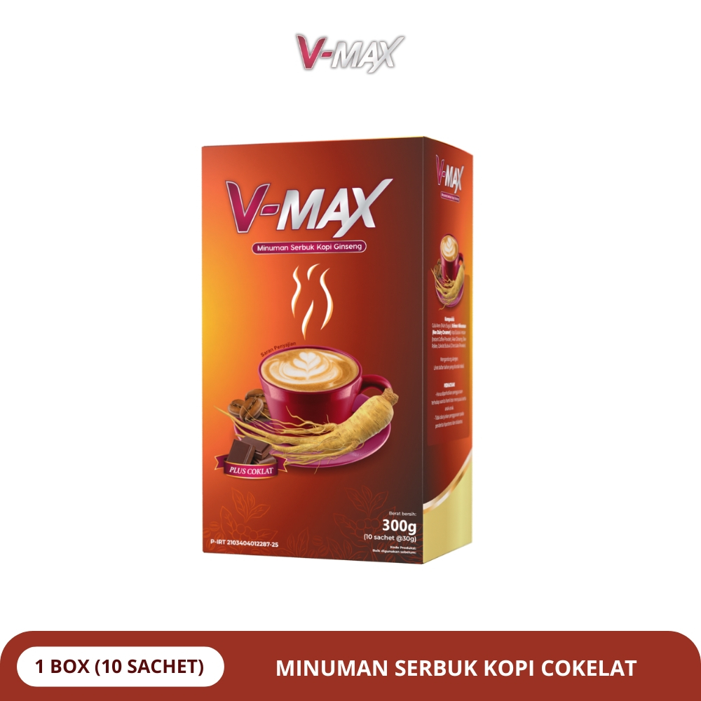 

V-MAX - Minuman Serbuk Kopi Cokelat - 1 Box Isi 10 Sachet