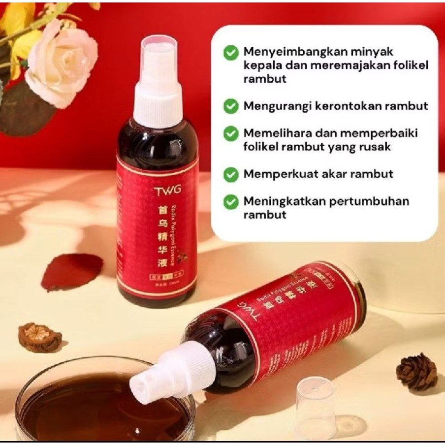 Penghitam Rambut Serum Hair Serum Spray 100ml Grey Hair Serum untuk Uban Perawatan Rambut Keratin & 