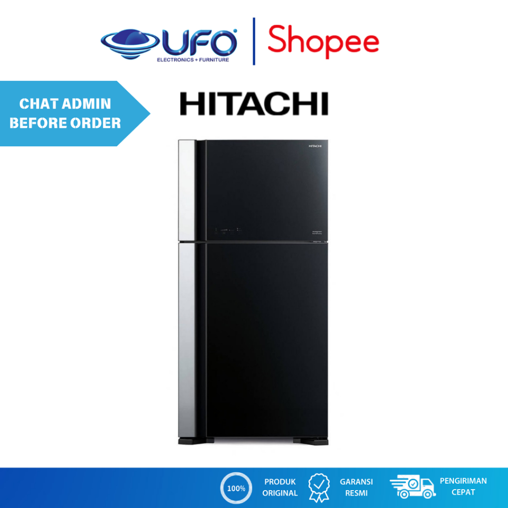 Hitachi RVG61PGD7GBK 510L Kulkas 2 Pintu Inverter