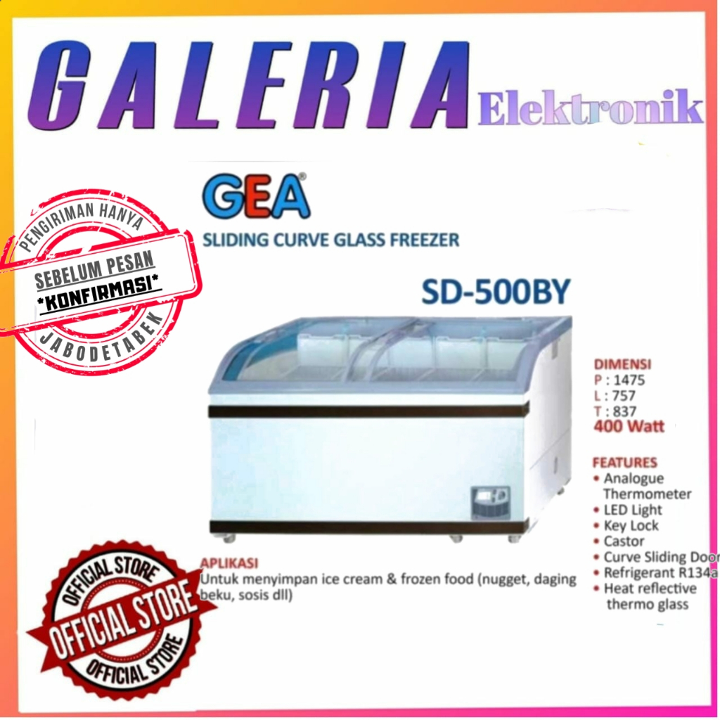 GEA SLIDING CURVE FREEZER SD-500 SD500 500L