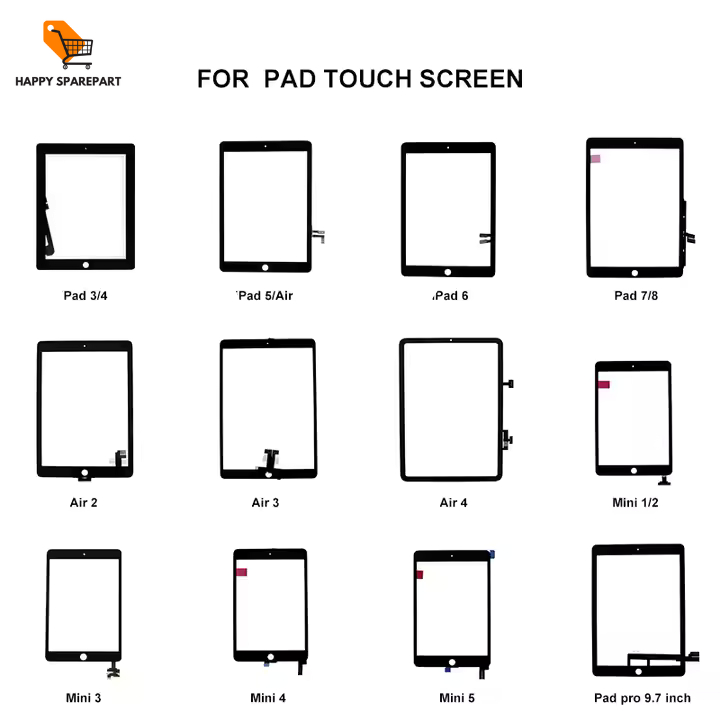 TOUCHSCREEN IPAD 2 / IPAD 3/4 / IPAD 5 / IPAD 6 2018 / IPAD 6 2016 / IPAD 7/8 IPAD 9 / IPAD MINI1 / 