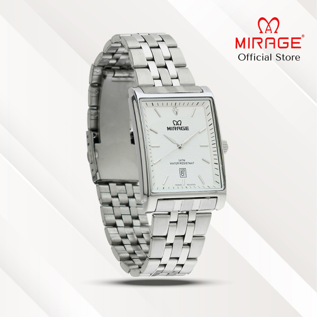 Mirage Jam Tangan Pria Analog 8667 M Silver Original Stainless