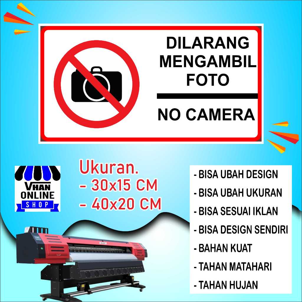 

Cetak Sticker Dilarang Mengambil Gambar Bahan Bagus Putih