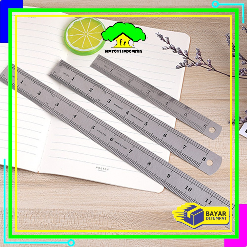 

MI-A107 Penggaris Besi 30CM Stainless Steel Ruler 50CM / Penggaris 15CM Serbaguna Perlengkapan Sekolah / Mistar Besi Alat Ukur Multifungsi