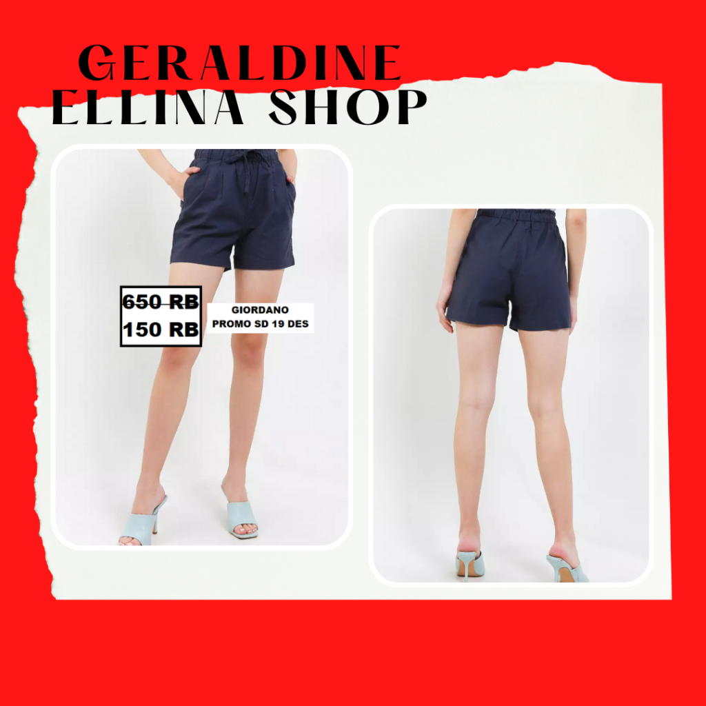 Celana Wanita GIORDANO Original 100% LINEN SHORT
