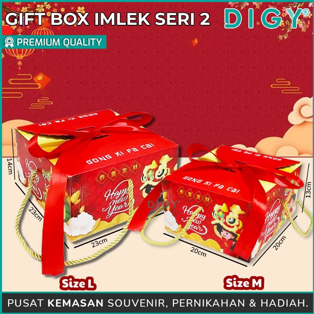 

Kotak Gift Box Hampers Imlek + Pita Seri 2 / Hampers Imlek / Kotak Imlek / Kotak Kue Toples Edisi Imlek / Box Kado / Gift Box Souvenir Chinese New Year / Kotak Hadiah Imlek