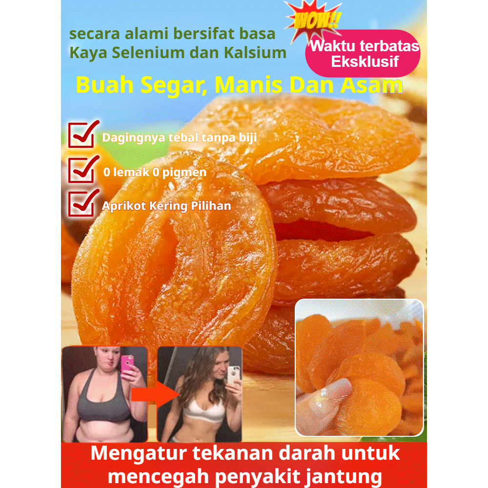 

⚡️[COD+Pengiriman 24 jam]⚡️[Buah Kering Berkualitas Tinggi] Aprikot Merah Kering Tanpa Biji Kualitas Khusus/250g 100g Aprikot Merah Kering Asam Manis/Aprikot Kering Buatan Tangan Murni/Aprikot Kering Organik/Makanan Ringan Sehat/Aprikot Kering Segar