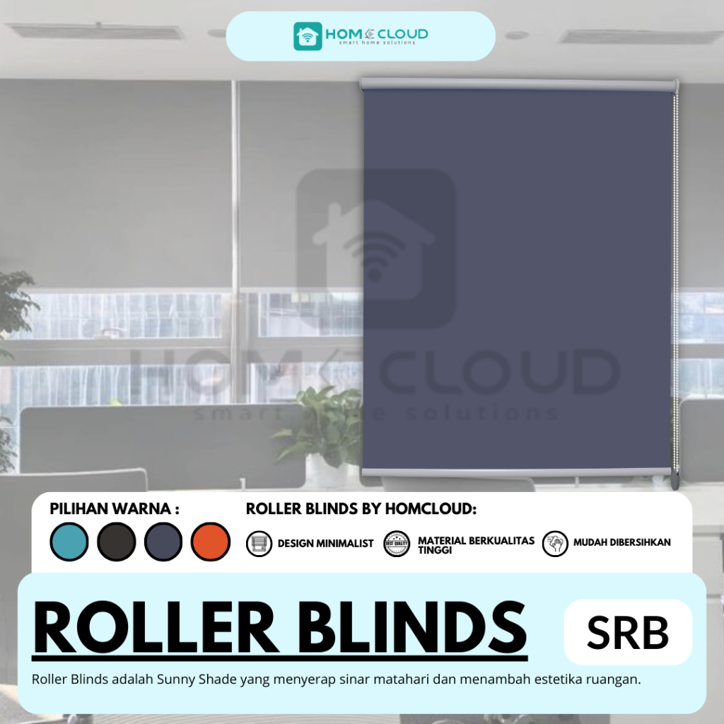 Roller Blinds SRB Otomatis Roller Blinds Elektrik Tirai Blinds Gorden Kantor Tirai Jendela Noncustom