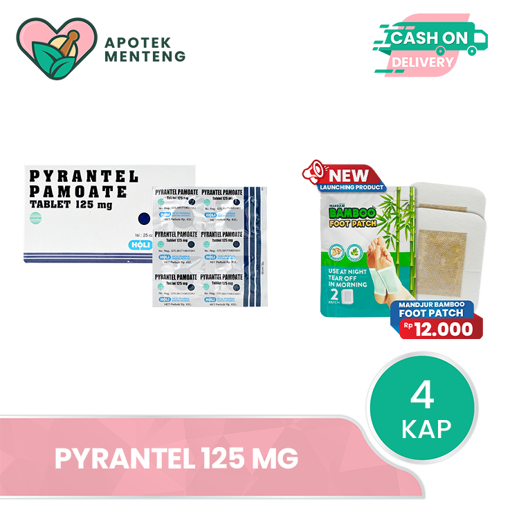Pyrantel 125 mg 4 Kapsul - Membantu Mengatasi Cacingan