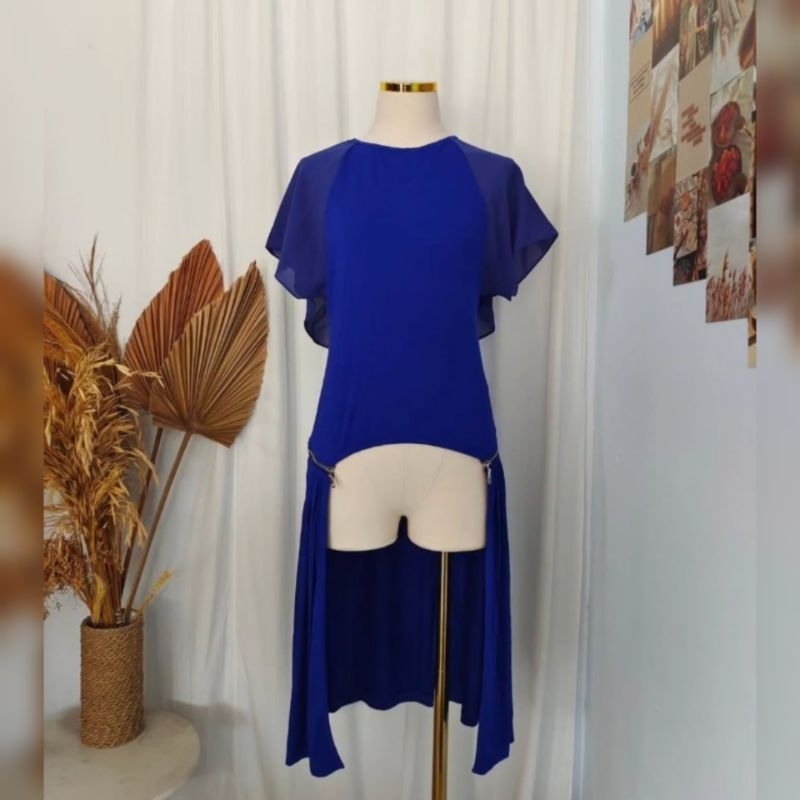 Dress Wanita Costum Unik Warna Biru elektrik By Sorority
