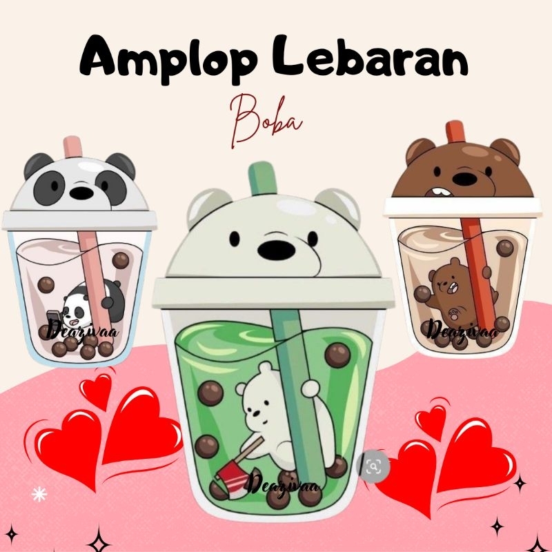 

Amplop Lebaran Boba 3D - Angpao Lebaran isi 12 pcs