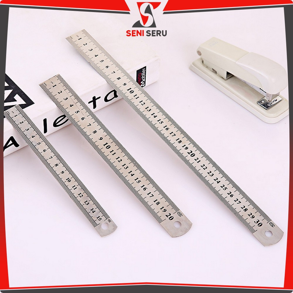 

Penggaris Besi 30CM Peralatan Sekolah / Ruler 15CM Penggaris Stainless Alat Ukur Serbaguna Seni Seru A107