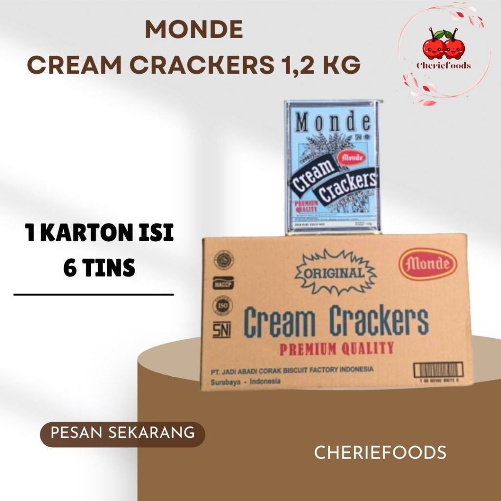 

Monde Cream Crackers Kaleng 1,2kg - 1 KARTON