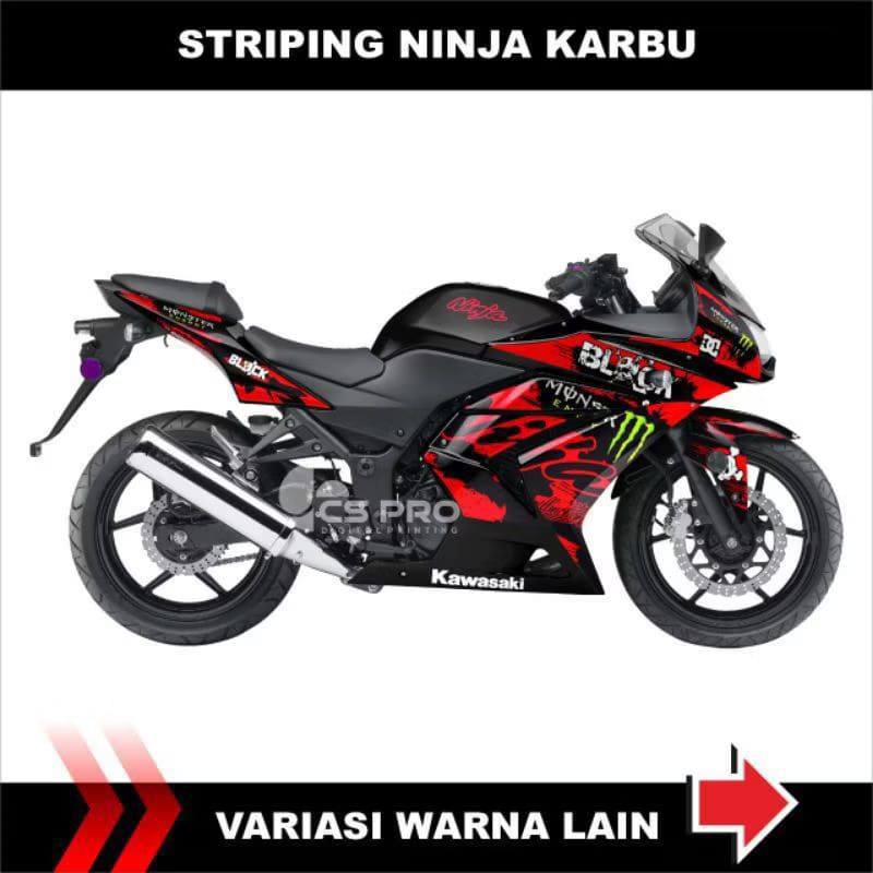 Decal Striping Ninja 250 Karbu Stiker Variasi Motif Grafis block Monster