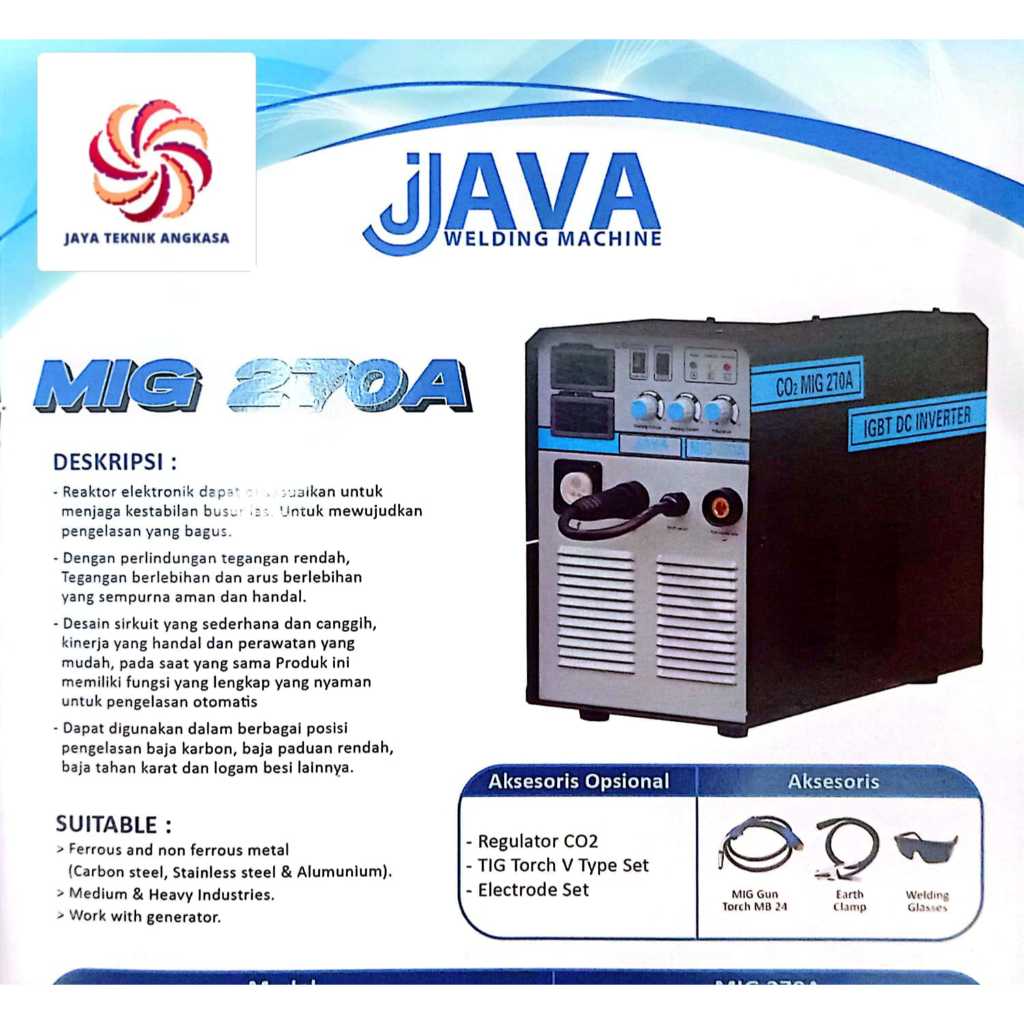 MESIN LAS MIG 270A JAVA WELDING PERLENGKAPAN LAS