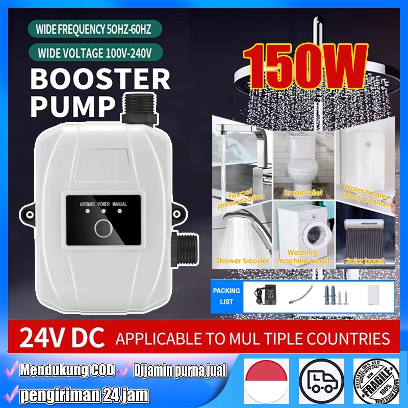 150W Pompa Booster Pendorong Otomatis 24V Air Booster Pump 36L/min Mesin Pendorong Air Shower Water 