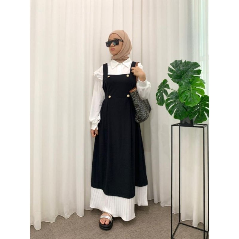 ZHAZHA-Itzy Set Overall Dress | Overall Dress | Overall Korean Dress | Overall Dress Korean Style