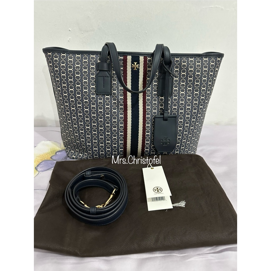 Preloved Tory Burch Gemini Link Canvas Small Tote