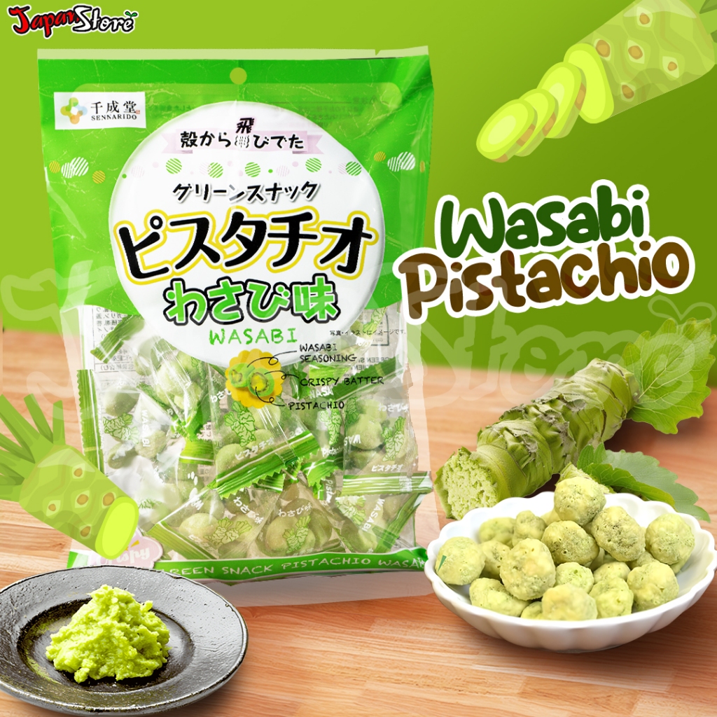 

Sennarido Crispy Green Snack Wasabi Pistachio Bag