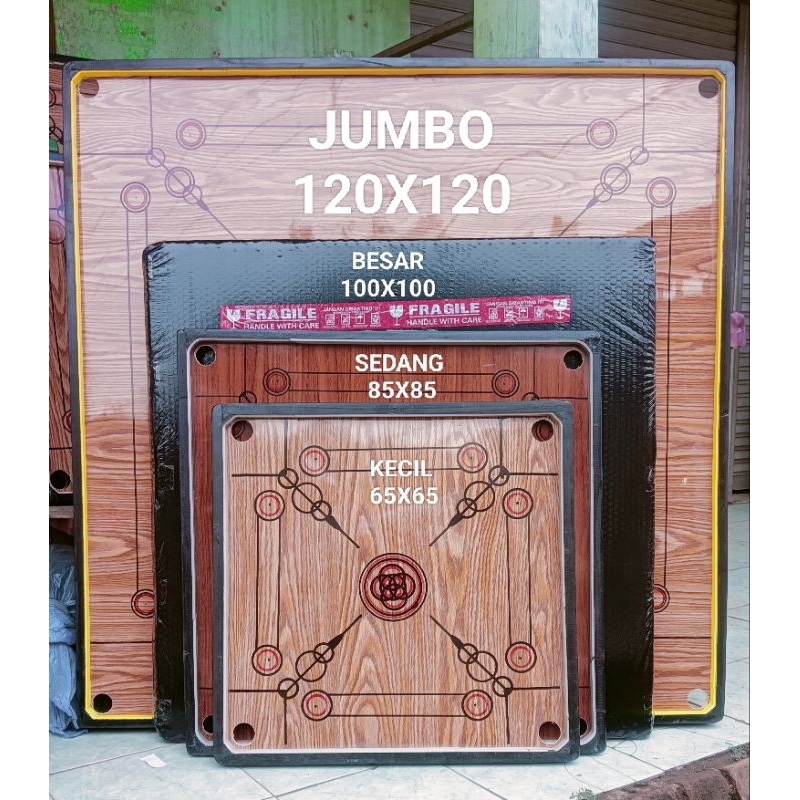 karambol sedang ukuran 80x80 komplit biji dan kristal