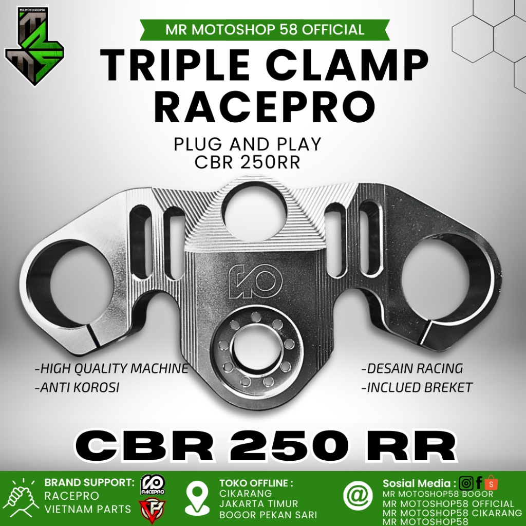 Triple clamp cbr250rr segitiga cbr250rr triple clamp cbr 250 rr KOKPIT STANG CBR 250RR STANG CBR 250