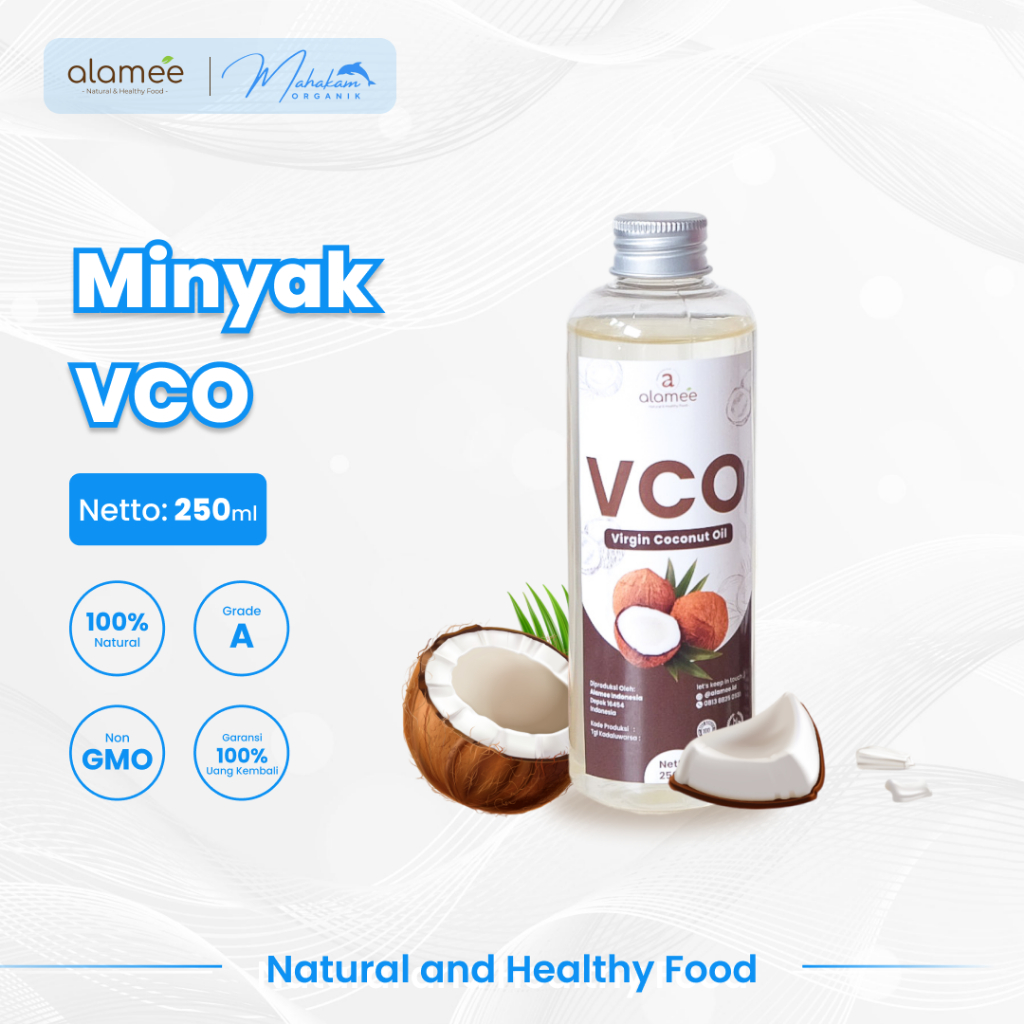 

ALAMEE Minyak Kelapa VCO Murni Extra Virgin Coconut Oil Asli Dapat Diminum Organik Masak Minum 250ml