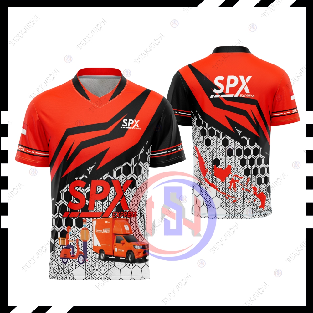 KAOS BAJU DRIVER KURIR PAKET SHOPEE JERSEY SPX EXPRESS FULLPRINTING PREMIUM