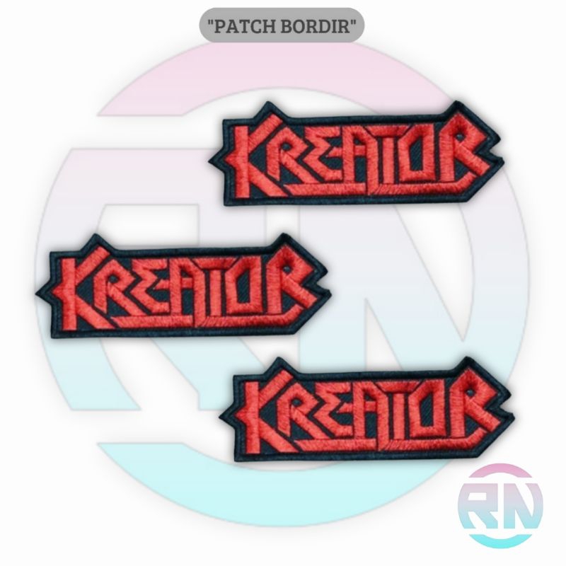 Emblem Patch Jahit Bordir Band KREATOR Logo Iron Patch Bordir Aksesoris Emblem Band Bordir