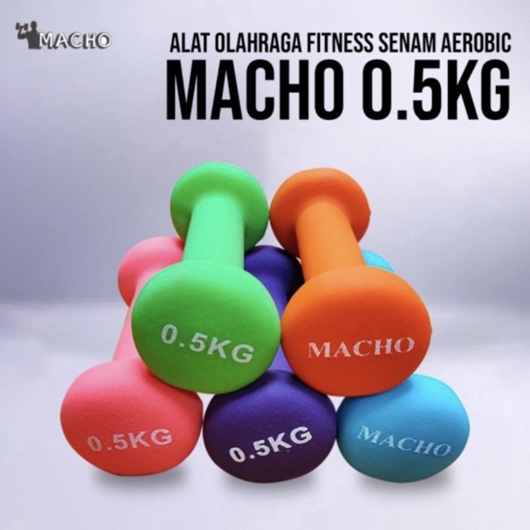 Siap Kirim Barbel Dumbell Macho Mini Setengah Kg