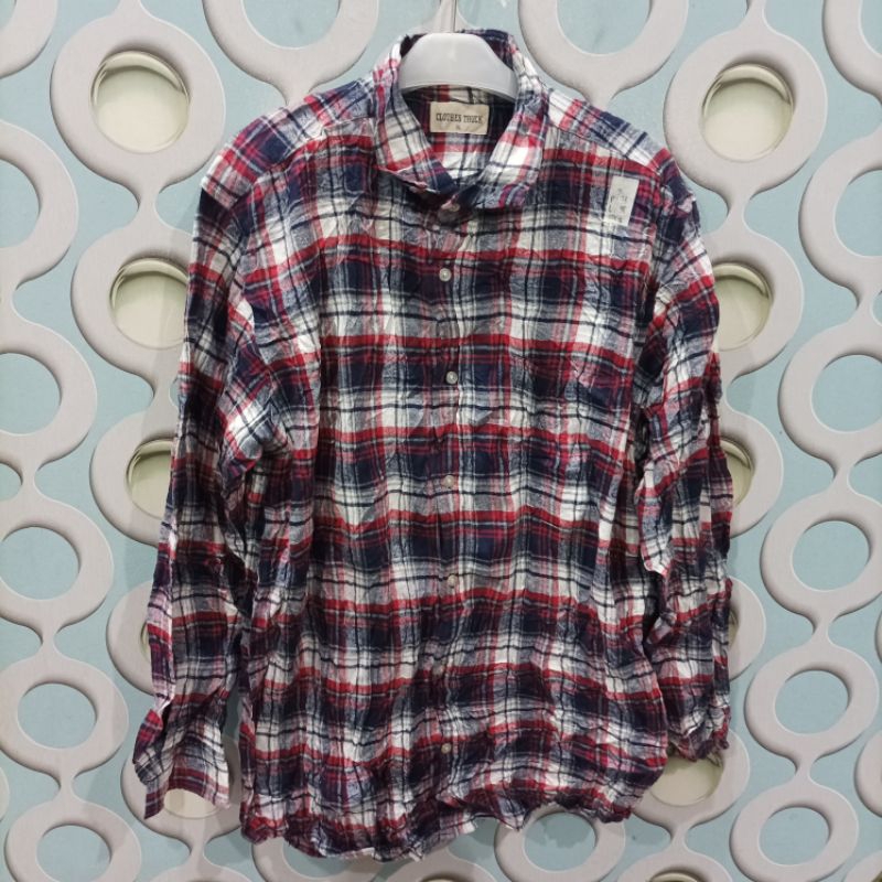 KEMEJA FLANNEL PRIA SECOND CLOTHES TRUCK ORIGINAL SIZE 3L NZS027