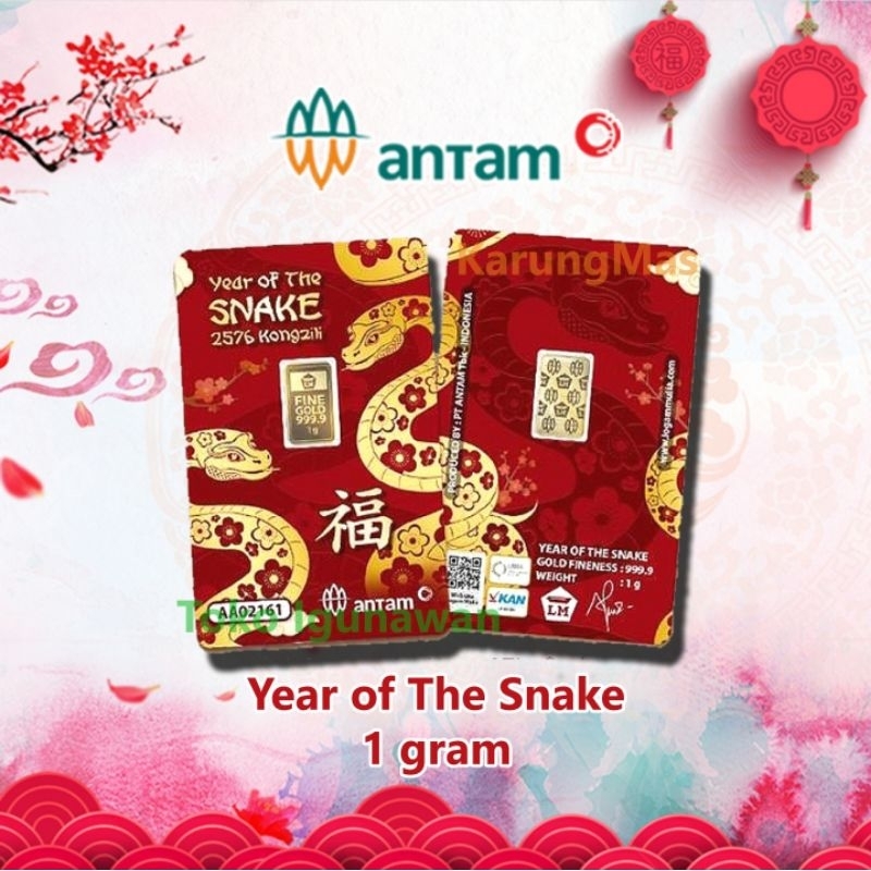 Logam Mulia Emas ANTAM 1 gr Imlek Shio Ular Year Of The Snake Gift Series
