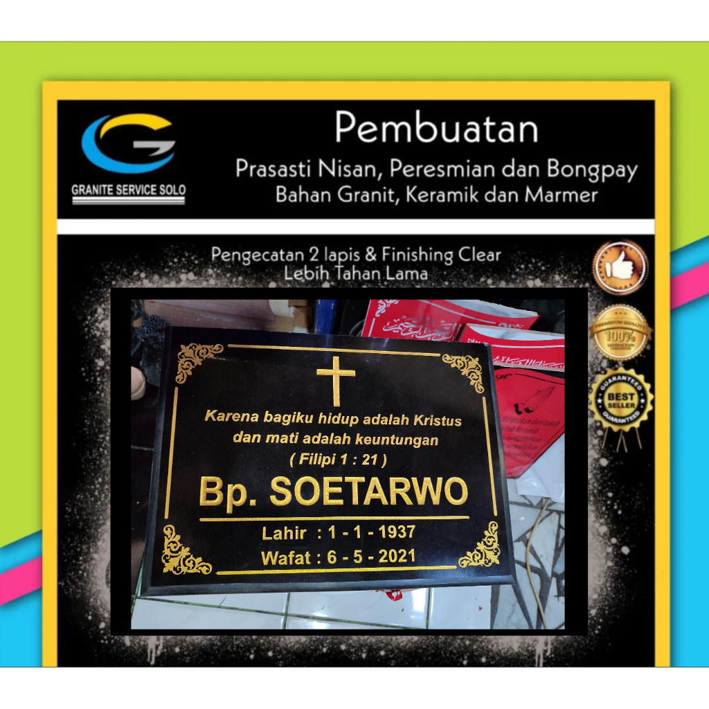 BATU NISAN MARMER GRANIT UKURAN 30 x 40 cm [BERKUALITAS]