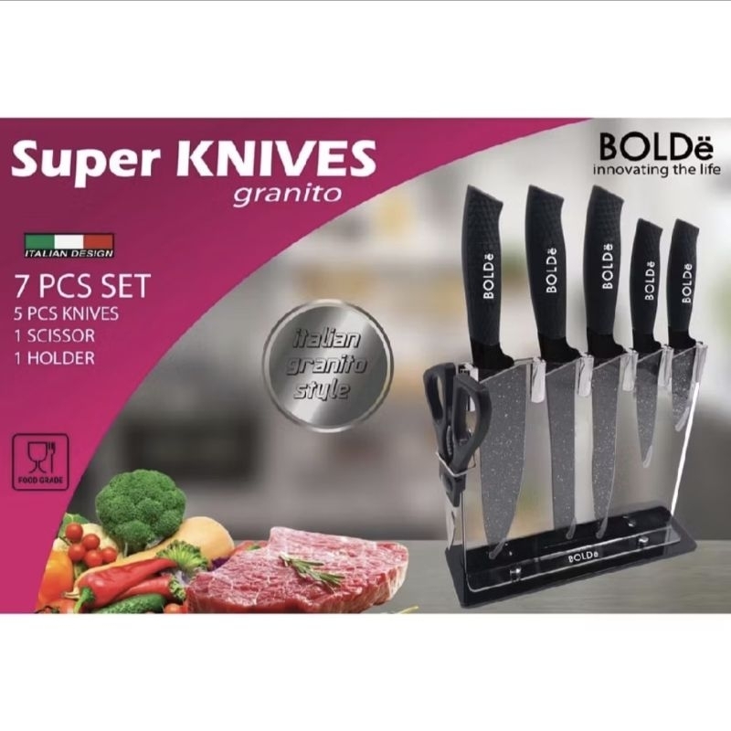 pisau set granit bolde super knives pisau set granito BOLDE ORI 100%