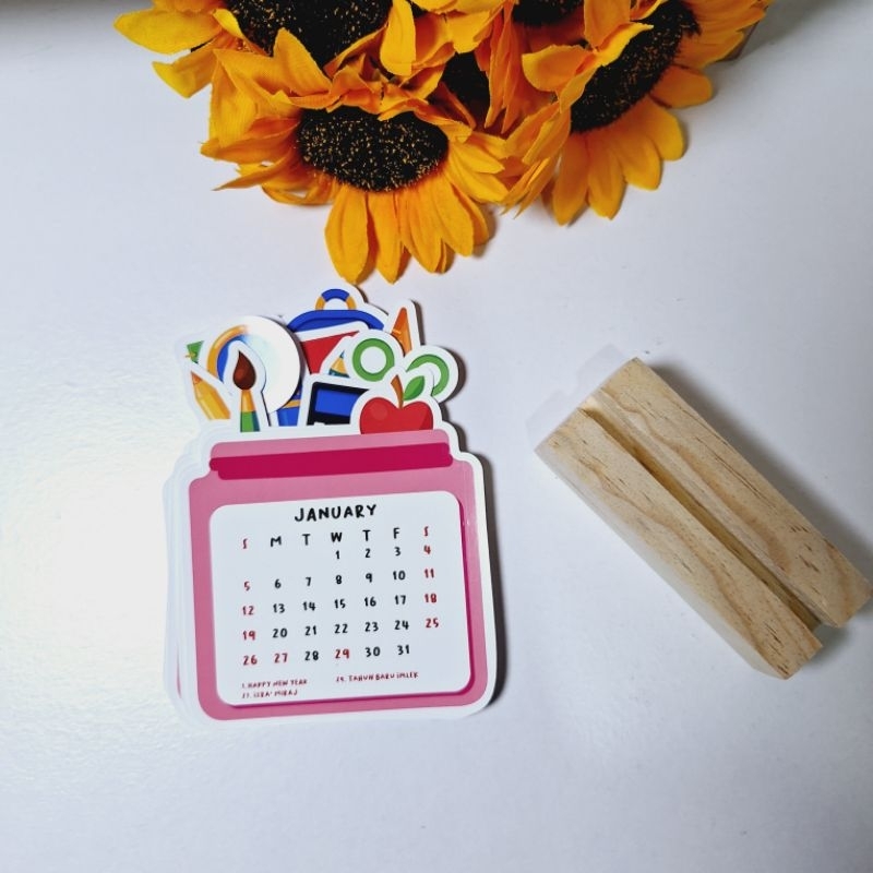 

Mini Desk Calendar / Kalender Meja Mini 2025 dengan Hari Libur Nasional