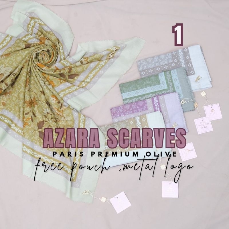 Hijab Azara Scarves Paris Premium/Hijab Segi Empat Azara Motif/Hijab Segi Empat Murah/Jilbab Segi Em