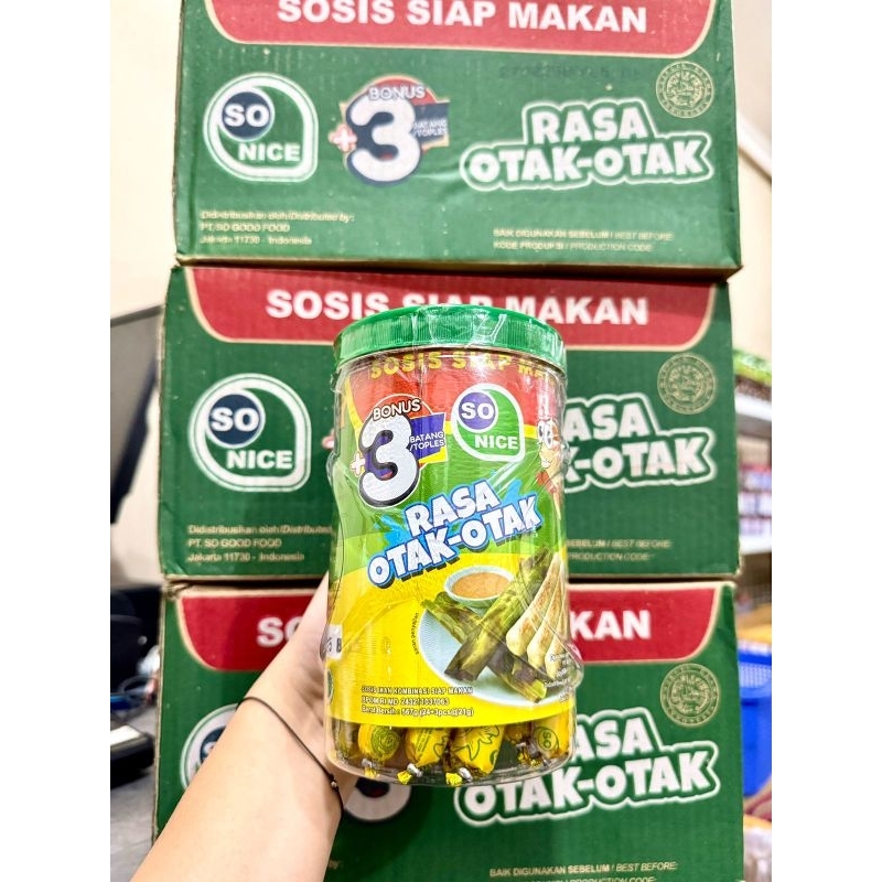 

Sosis Sonice Sosis Siap Makan rasa otak-otak 567 gram toples