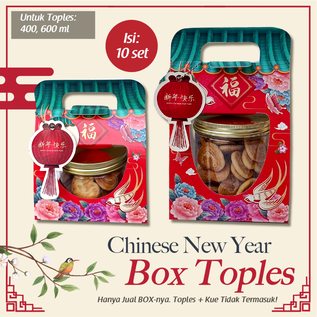 

[Isi 10] Kotak Toples Imlek/ Box Imlek/ Packaging Chinese New Year/ Kotak Kue Kering