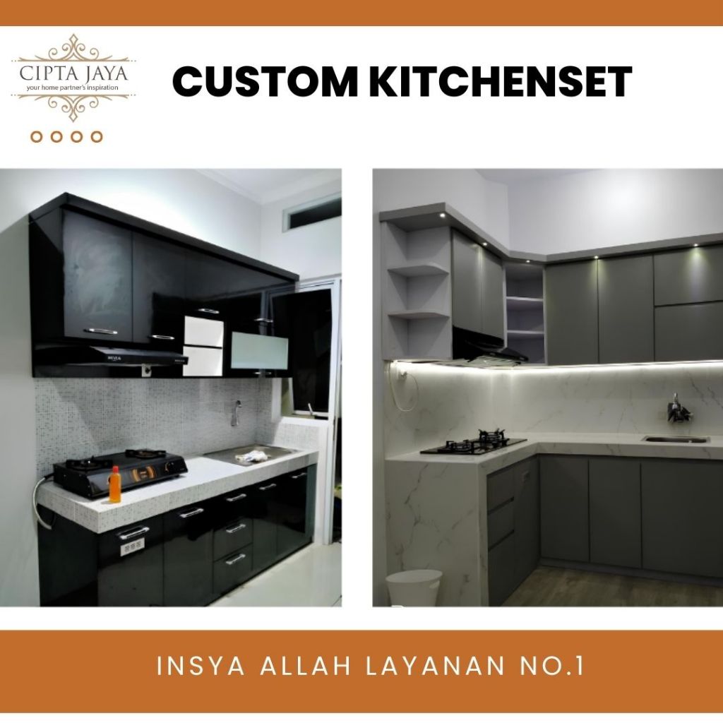 Cipta Jaya - Kitchen Set Minimalis Rak Piring Kabinet Cabinet Lemari Dapur Wastafel Custom Hpl Bawah