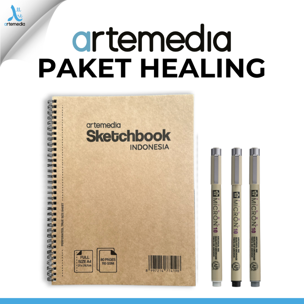 

Paket Healing Artemedia Sketchbook & Pigma Micron Drawing Pen