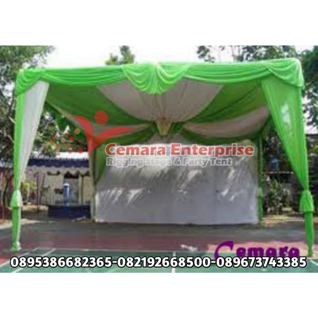 tenda pesta ukuran 4m x 4m paket lengkap dekorasi