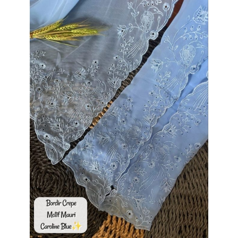 kain kebaya bordir motif mauri sifon crepe