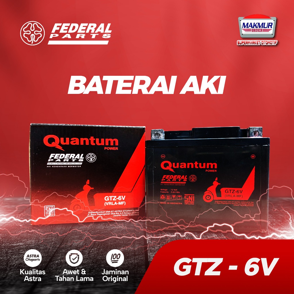 Baterai AKI KERING GTZ6V Vario 150 PCX Beat FI Federal
