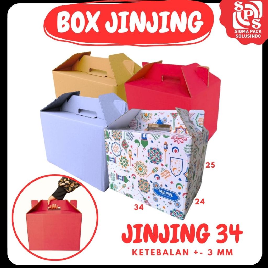 

Kardus Jinjing 34x24x25 Gable Box Dus Parcel Packing Buah Hampers Kemasan Idul fitri