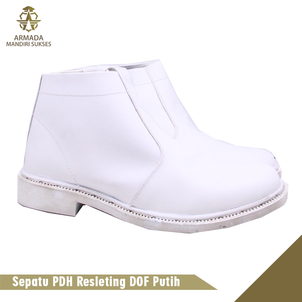 Sepatu PDH Seleting Dof Putih | Sepatu PDh Putih