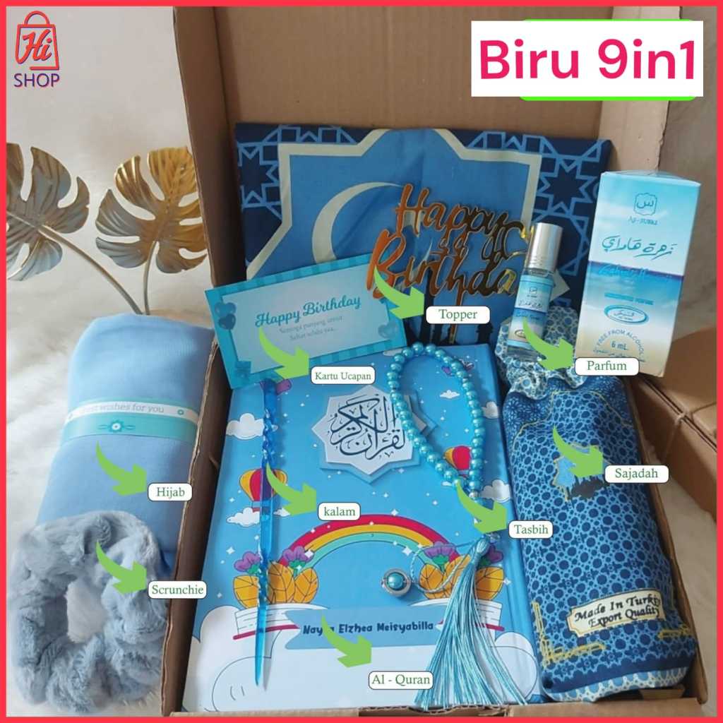 Hampers Gift Box Series Biru Hadiah Kado Unik Wanita Muslimah Hadiah Ulang Tahun Wisuda Pernikahan