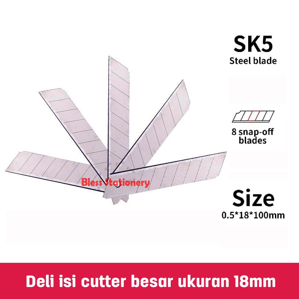 

Deli isi cutter besar isi ulang cuter cutter blade refill silet isi kater (5pcs)