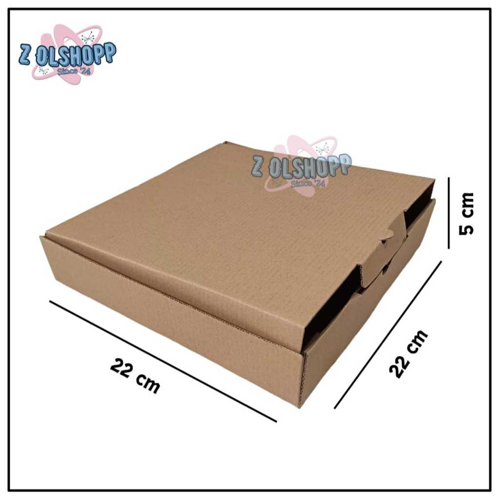 

(1 LUSIN) KARDUS BOX 22x22x5 cm / BOX KARTON CORUGATED DIE CUT E-FLUTE / BOX GIFT