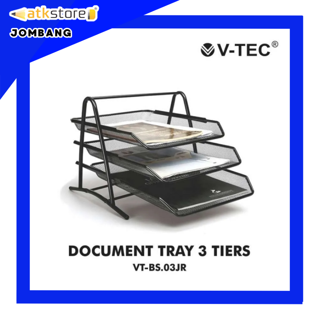 

VTEC Bak Surat Besi 2003 VT-BS 03 JR Rak Kertas 3 Susun Jaring Document Tray Besi VTEC - ATJ