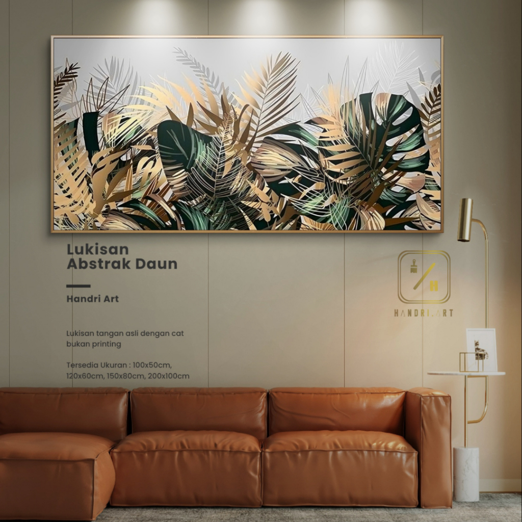 Lukisan Bunga Abstrak Indah Hasil tangan asli