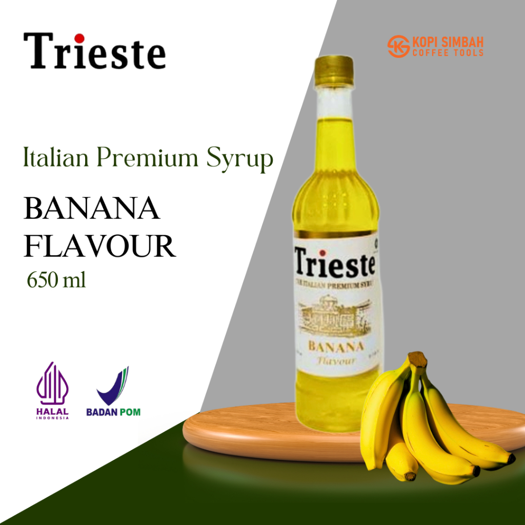 

Syrup TRIESTE Rasa BANANA 650 ml Italian Premium Sirup Pisang Flavoured Minuman Bartender Kopi